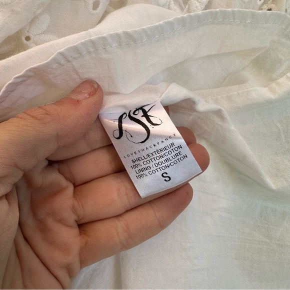 LoveShackFancy Jenna Dress White Cutout Midi Small - Picture 16 of 16